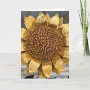 Metalen zonnebloem tuin kunst, verjaardag kaart