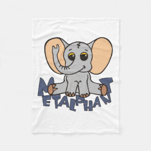 Metalfant Elephant Fleece Blanket Deken