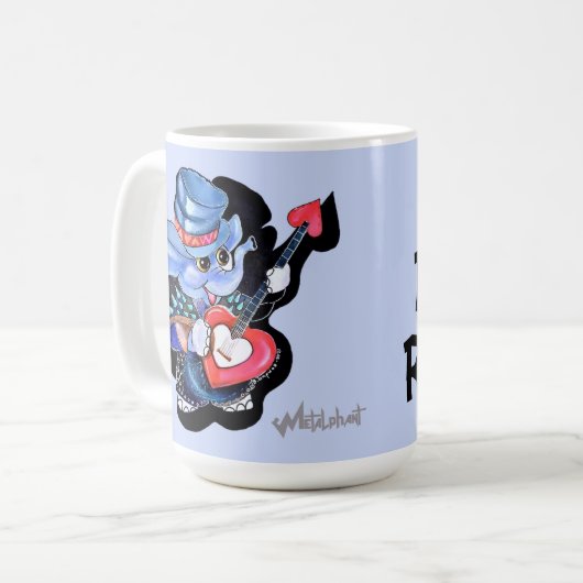 Metalfant Heart Guitar My Mam Rocks Mok (Voorkant links)