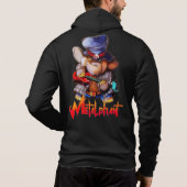 Metalfant met Guitar Adult Front Zip Hoodie (Achterkant)