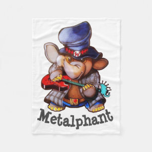 Metalfant met Guitar Fleece Blanket