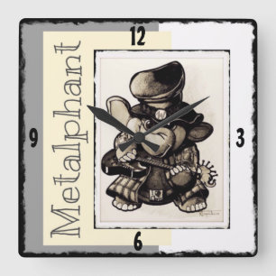 Metalfant metalen wandklok - acryl vierkante klok