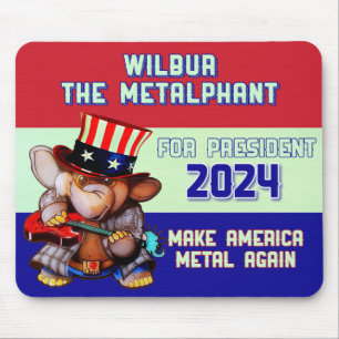 Metalfant voor President 2024 Muismat wit