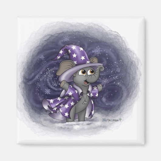 Metalfant Wilbur in Winter Magnet Magneet (Voorkant)