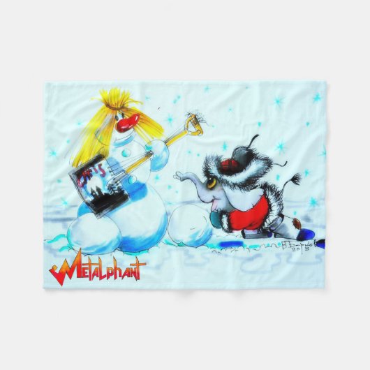 Metalfant Winter Scene Fleece Blanket Deken (Voorkant (Horizontaal))