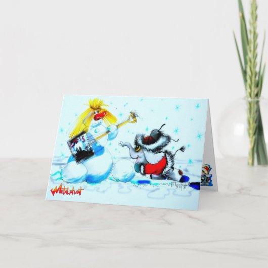 Metalfant Winter Scene Holiday Card Kaart (Voorkant)