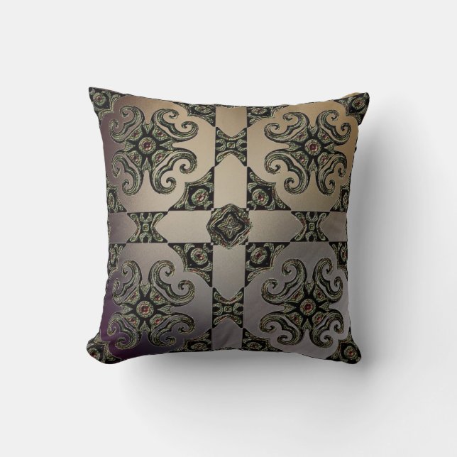 Metalic Aztec Sun Pillow-Design 1 Kussen (Voorkant)