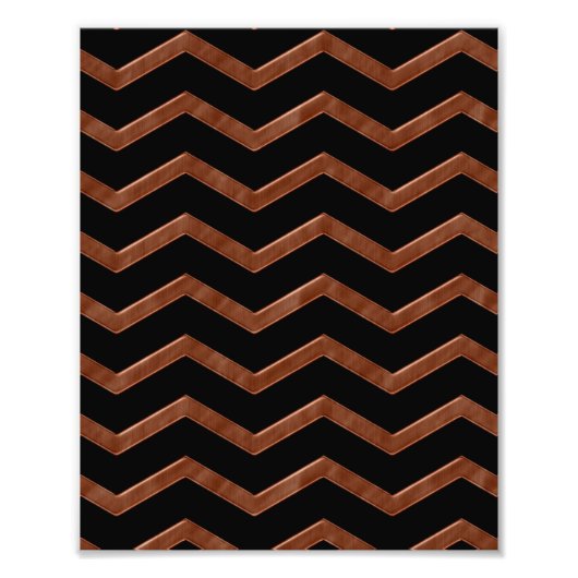 Metalic Bronze Zig Zag Pattern Foto Afdruk (Voorkant)