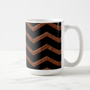 Metalic Bronze Zig Zag Pattern Koffiemok