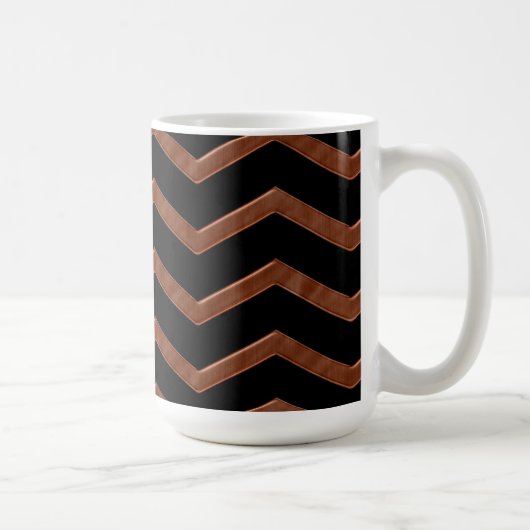 Metalic Bronze Zig Zag Pattern Koffiemok (Rechts)