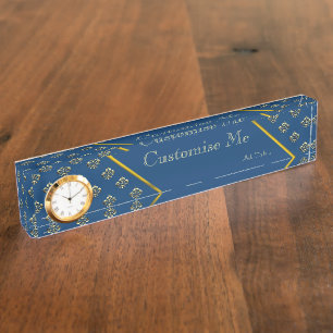 Metalic Fleur de lis (Gold) Naambordje