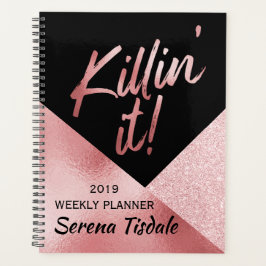 Metalic Roos Gold & Black Killin' It Weekly Planner
