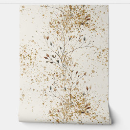 Metalic style branch mid century gold glitter behang