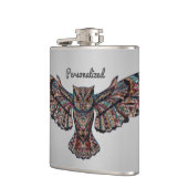 Metalized Owl Art Heupfles (Links)