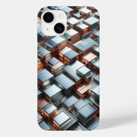 Metallic 3D Block Phone Case - Industrial Silver  (Achterkant)