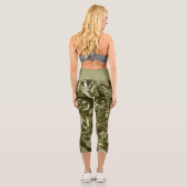 Metallic Abstract 101 Bronze Capri Leggings (Verso)