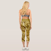 Metallic Abstract 101 Deep Gold Capri Leggings (Verso)