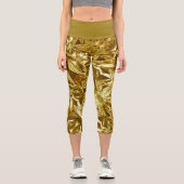 Metallic Abstract 101 Deep Gold Capri Leggings (Recto)