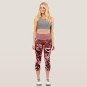 Metallic Abstract 101 Deep Pink Capri Leggings (Recto)