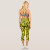 Metallic Abstract 101 Deep Teal  Capri Leggings (Verso)