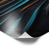 Metallic Abstract Woman's Face Art. Foto Afdruk (Hoek)