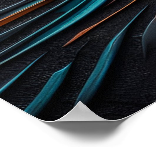 Metallic Abstract Woman's Face Art. Poster (Hoek)