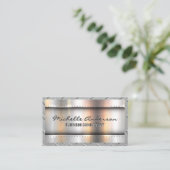 Metallic achtergrond | Metalen rivetten | Staalgre Visitekaartje (Staand voorkant)