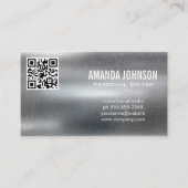 Metallic achtergrond | QR-code Visitekaartje (Voorkant)
