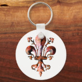 Metallic Antiek New Orleans Fleur de lis Sleutelhanger (Voorkant)