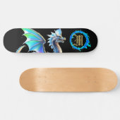 *~* Metallic AP88 Elemental Gouden BLAUWE Draak Skateboard (Horizontaal)