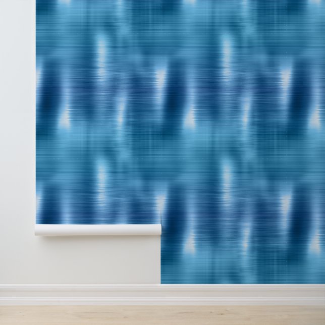 Metallic Aqua Blue Behang (Applicatie)