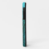 Metallic Aqua Blue Peacock Feather Case-Mate iPhone Case (Achterkant/links)