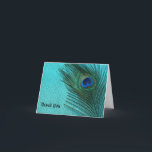 Metallic Aqua Peacock Mariage Merci Cartes<br><div class="desc">Des cartes de remerciement étonnantes pour correspondre à la faire-part de mariage métallique aqua paon plumes. Les couleurs douces des plumes font un tableau remarquable. Faites de vos cartes de remerciements parfaites pour votre mariage paon.</div>