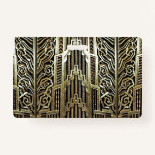 Metallic art nouveau design, , elegant, chic, badge