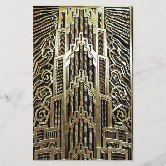 Metallic art nouveau design, , elegant, chic, briefpapier (Voorkant)