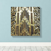 Metallic art nouveau design, , elegant, chic, canvas afdruk (Insitu (Houten vloer))