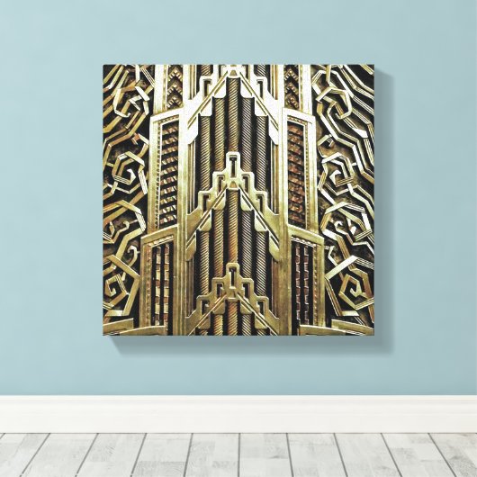 Metallic art nouveau design, , elegant, chic, canvas afdruk (Insitu (Houten vloer))