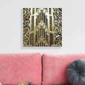 Metallic art nouveau design, , elegant, chic, canvas afdruk (Insitu (Woonkamer))
