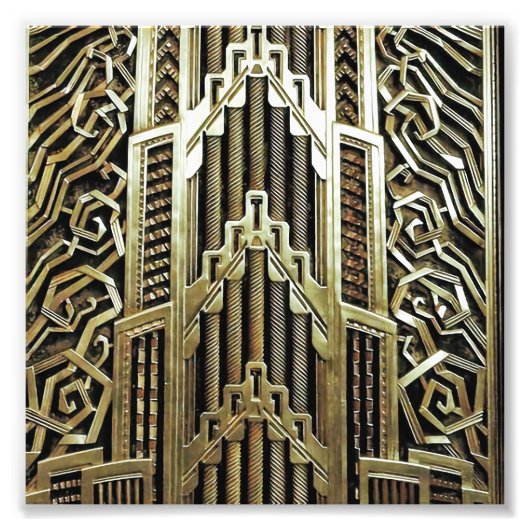 Metallic art nouveau design, , elegant, chic, foto afdruk (Voorkant)