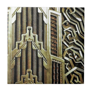Metallic art nouveau design, , elegant, chic, tegeltje