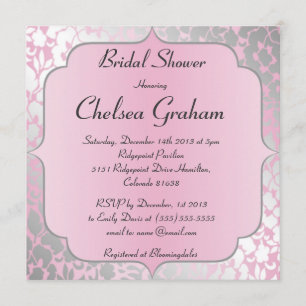 Metallic Baby Roze Bridal Shower Kaart