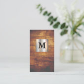 Metallic Banner Monogram | Hardwood Visitekaartje (Staand voorkant)