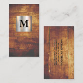 Metallic Banner Monogram | Hardwood Visitekaartje (Voorkant / Achterkant)