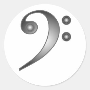 Metallic Bass Clef Ronde Sticker