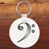 Metallic Bass Clef Sleutelhanger (Voorkant)