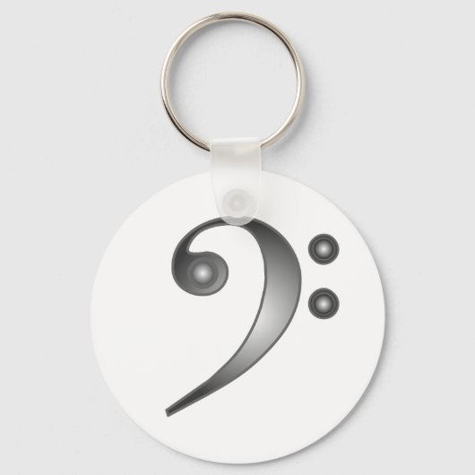 Metallic Bass Clef Sleutelhanger (Voorkant)