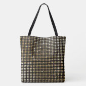 Metallic Black Glitter Gepersonaliseerde moderne c Draagtas (Achterkant)