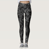 Metallic Black Glitter Personalized Leggings (Voorkant)