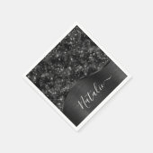 Metallic Black Glitter Personalized Servet (Hoek)