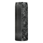 Metallic Black Glitter Personalized Thermosbeker (Achterkant)